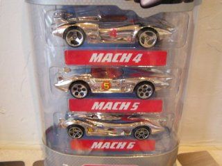 Speed Racer Chrome 3 Car Mattel Hot Wheels Target Exclusive   The Included Chrome Cars Are The Mach 4, Mach 5 & Mach 6 Hotwheels. Speed Racer cars are lightweight cars and specifically designed to work on the Speed Racer Race Track Sets.: Everything El
