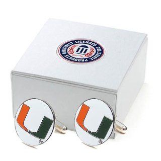 Miami Hurricanes NCAA Logo'd Executive Cufflinks w/ Jewelry Box by Cuff Links : Sports & Outdoors