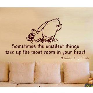Sometimes the Smallest Things Take up the Most Room in Your Heart By Winnie the Pooh Removable Wall Art Decal Sticker Decor Mural Diy Vinyl Dcor Room Home Bathroom  