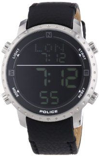 Police Herren Armbanduhr XL Analog Quarz Leder CYBERBOX: Uhren