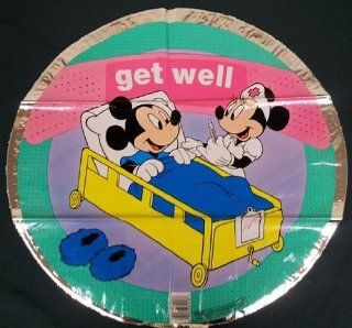 Mylar Foil Balloon 18" Round Get Well Soon Mickey Mouse Minnie Nurse Club House: Toys & Games