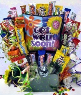 Cheerful Wishes Get Well Soon Candy Gift Basket : Gourmet Chocolate Gifts : Grocery & Gourmet Food