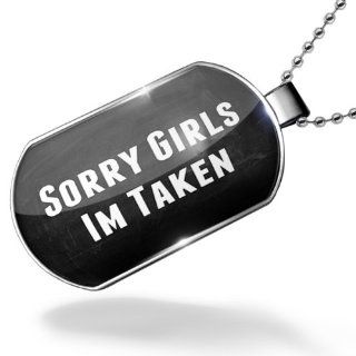 Dogtag Sorry Girls Im Taken Dog tags necklace   Neonblond: NEONBLOND: Jewelry