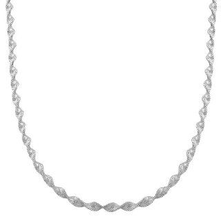 Sterling Silver 3 mm Twisted Herringbone Chain (18 Inch): Jewelry