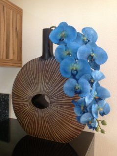 Orchideenzweig 106 cm XXL blau Seidenblumen Kunstblumen knstliche Orchidee wie echt: Küche & Haushalt