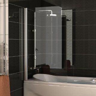 Badewannenabtrennung Echtglas / Trennwand ca. 75 x 130 cm / Badewanne / Duschabtrennung aus Sicherheitsglas / Dusche Duschwand / Duschkabine Klappbar Drehtr: Baumarkt