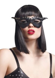Leg Avenue   Bad Girl Augen Maske in Leder Optik mit Nieten schwarz   Gr. S L: Bekleidung