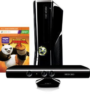 Xbox 360   Konsole Slim 250 GB inkl. Kinect Sensor, Kung Fu Panda 2 (Download) und Kinect Adventures, schwarz glnzend: Games
