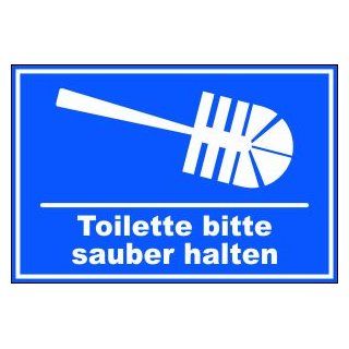 WC / Toiletten Schild 300 * 200 * 2  116t  Bitte sauber halten, mit 4 Tesa Powerstrips: Baumarkt