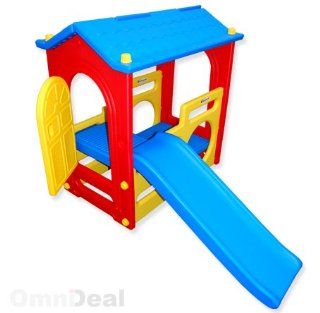 13081   Spielhaus mit Rutsche + Dach   L/B/H: ~ 175x118x126 cm Rutsche Kinderrutsche Gartenrutsche: Spielzeug