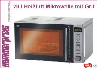 Design Heiluft Mikrowelle mit Grill 20 Liter Edelstahl Silva Schneider NEU OVP: Küche & Haushalt