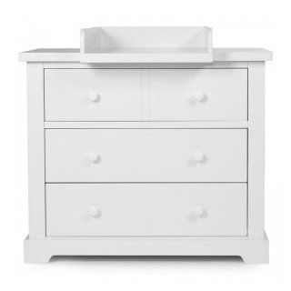 Wickelkommode   CLASSIC WHITE   Kommode 3 Schubladen + Wickelaufsatz, Farbe Wei, 126x68x92 cm, MDF+ Spanplatten: Baby