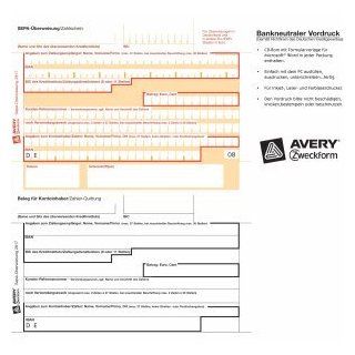 Avery Zweckform Sepa berweisung A4 inkl. Software CD 100 Blatt inkl. Software CD: Bürobedarf & Schreibwaren