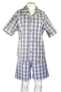 Seidensticker Herren kurzer Pyjama Schlafanzug Kurz   137683, Gre Herren:48;Farbe:blau: Bekleidung