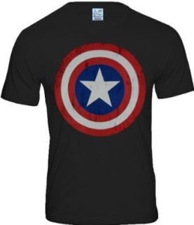 original Marvel Comics Superhelden Retro Herren T Shirt CAPTAIN AMERICA LOGO anthrazit * Gr. S XL (S): Bekleidung