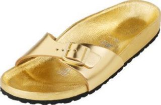 Birkenstock Slipper ''Madrid'' aus Naturleder in sirocco gold Gre 35.0 mit normalem Fussbett: Schuhe & Handtaschen