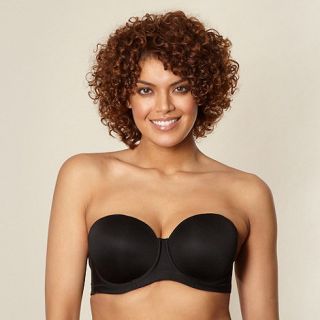 Gorgeous Black strapless clear back D G cup bra