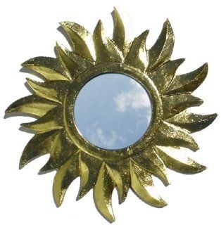 Sonnenspiegel gold 1 / Spiegel aus Holz & Eisen: Küche & Haushalt