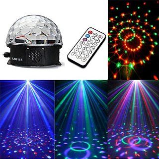 Disco DJ Lichteffekt Discokugel LED Licht RGB Lasereffekt Projektor Kristall Magic Ball Effect Licht Mit Fernbedienung fr Weihnachtsparty Disco Party Klub: Baumarkt