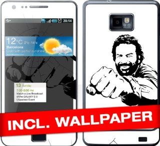 Samsung Galaxy S2 i9100 Skin " BUD SPENCER " Sticker Handy Folie Aufkleber + Wallpaper, Schutzfolie fuer Cover: Elektronik