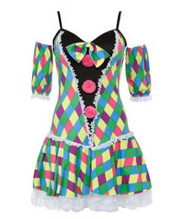 Fancy Dress Multicoloured Clown Dress Set