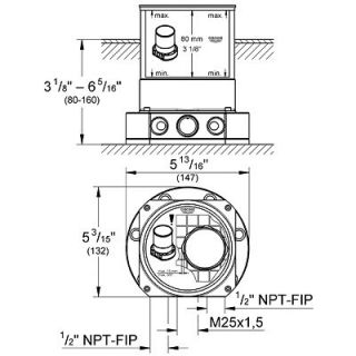 Grohe Floor Standing Tub Spout Rough In Valve   29038000