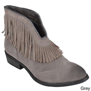 Journee Collection Womens Theory Fringe Detail Short Boots
