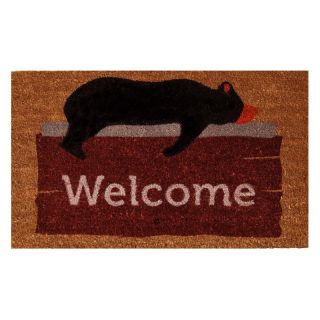 Home & More Lazy Bear Welcome Outdoor Doormat   Doormats