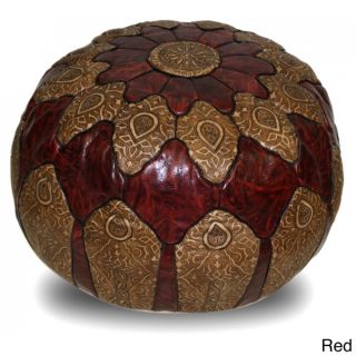 Genuine Leather Mosaic Ottoman (Morocco)   Shopping   Top
