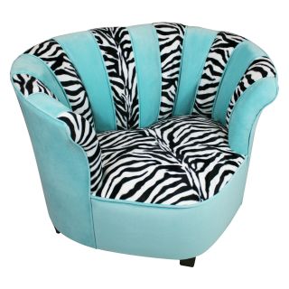 Harmony Kids Sweetheart Chair Tween   Zebra/Aqua Do Not Use
