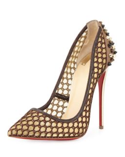 Christian Louboutin Guni Knotted 100mm Red Sole Pump, Marron Glace
