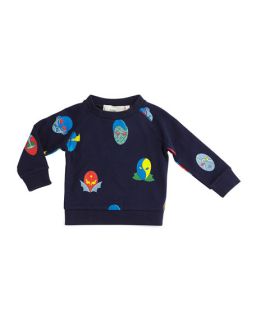 Stella McCartney Billy Fleece Superhero Sweatshirt, Blue, Size 6 24 Months