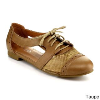 Refresh Womens Marty 02 Net panel Lace up Oxford Shoes  
