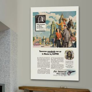 Marmont Hill Mexico Clipper Ad Pan American Vintage Aviation Painting