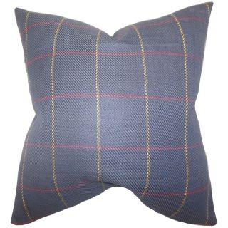 Maillol Plaid Blue Feather Filled 18 inch Throw Pillow
