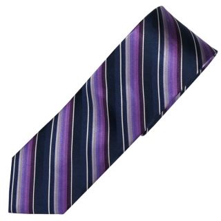 Alara Navy and Purple Modern Width Silk Tie