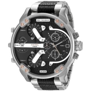 Diesel Mens DZ7349 Mr. Daddy 2.0 Chronograph 4 Time Zones Two Tone