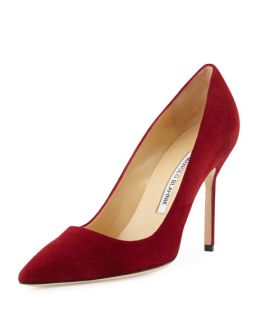 Manolo Blahnik BB Suede 105mm Pump, Claret