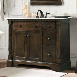 Legion Furniture WLF6036 36 36 in. Single Bathroom Vanity with Carrara White Top   Antique Coffee   Single Sink Vanities