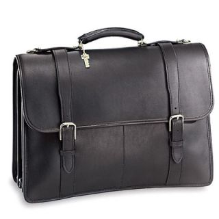 Jack Georges University sized Triple Gusset Leather Briefcase