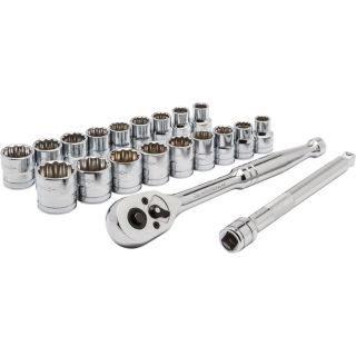 GearWrench 3/8in.-Drive Socket Set — 20-Pc., SAE/Metric, 12-Pt., Model# 8801A  3/8in. Drive Sets