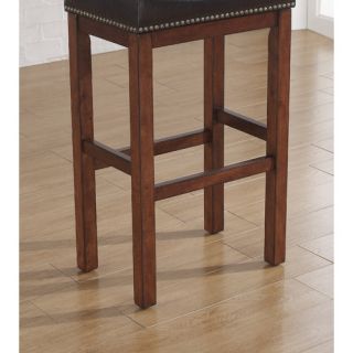 American Woodcrafters Jasper Saddle 26 Bar Stool with Cushion