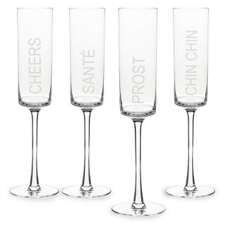 Cheers! Contemporary Champagne Flutes (Set of 4)   Shopping
