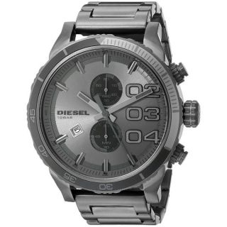 Diesel Mens Double Down DZ4314 Grey Stainless Steel Quartz Watch with