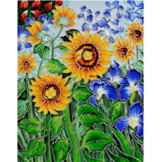 Van Gogh Sunflower and Irises Ceramic Wall Tile   Shopping