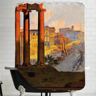 Americanflat Vintage Rome Travel Poster Shower Curtain