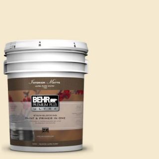 BEHR Premium Plus Ultra 5 gal. #360E 1 Creme Brulee Flat/Matte Interior Paint 175005