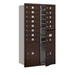 Salsbury Industries 48 in. H x 31 1/8 in. W Bronze Front Loading 4C Horizontal Mailbox with 14 MB1 Doors/2 PL5's 3713D 14ZFU