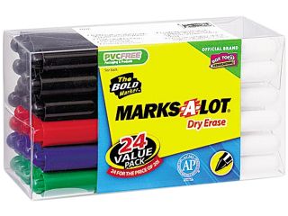 AVE29860 Dry Erase Markers, Bullet Tip, Value Pack, 24/PK, AST