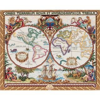 Olde World Map Counted Cross Stitch Kit   11436495  